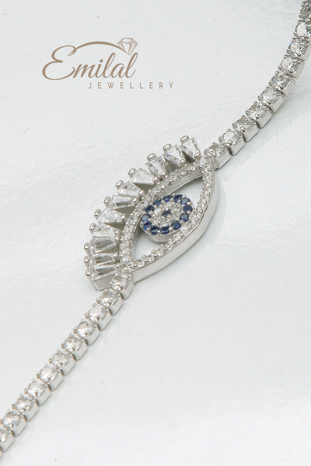 💎 Elegantes 925er Silber Armband mit Eye Charm 💎