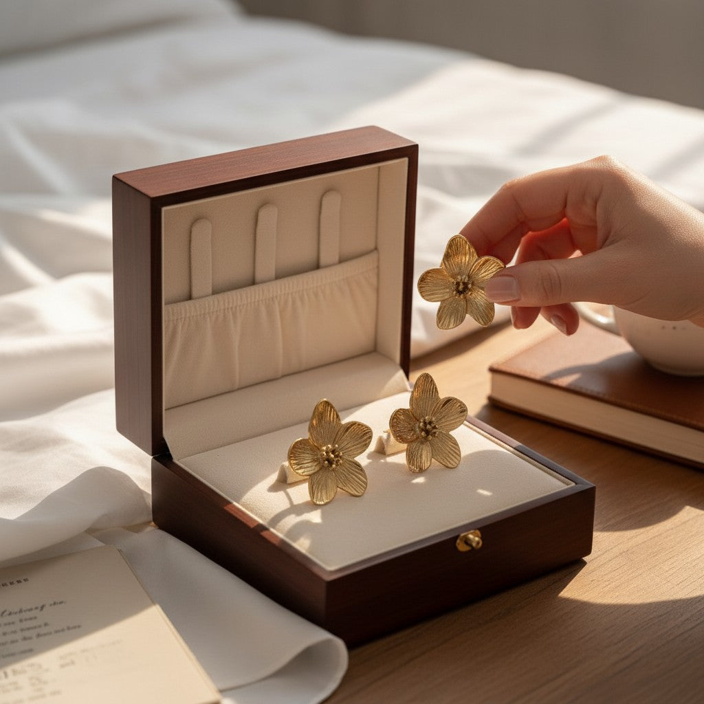 Edelstahl 316L Blumen-Ohrringe – Gold oder Silber