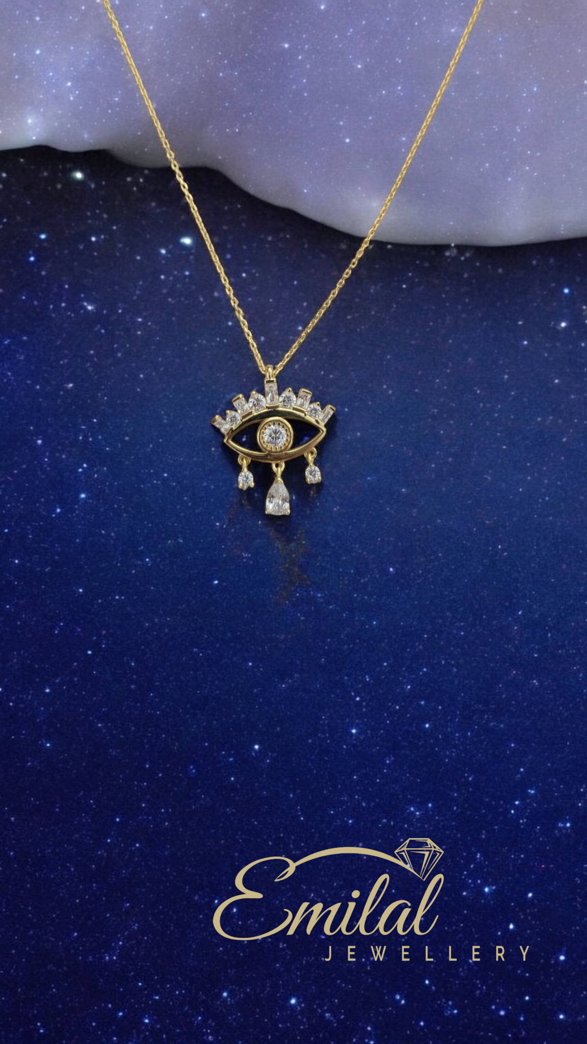 👁️✨ Auge des Schutzes – Halskette aus 925er Silber mit Zirkonia-Steinen ✨