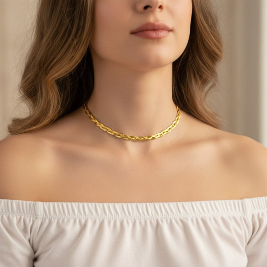 Geflochtene Halskette aus Edelstahl 316L