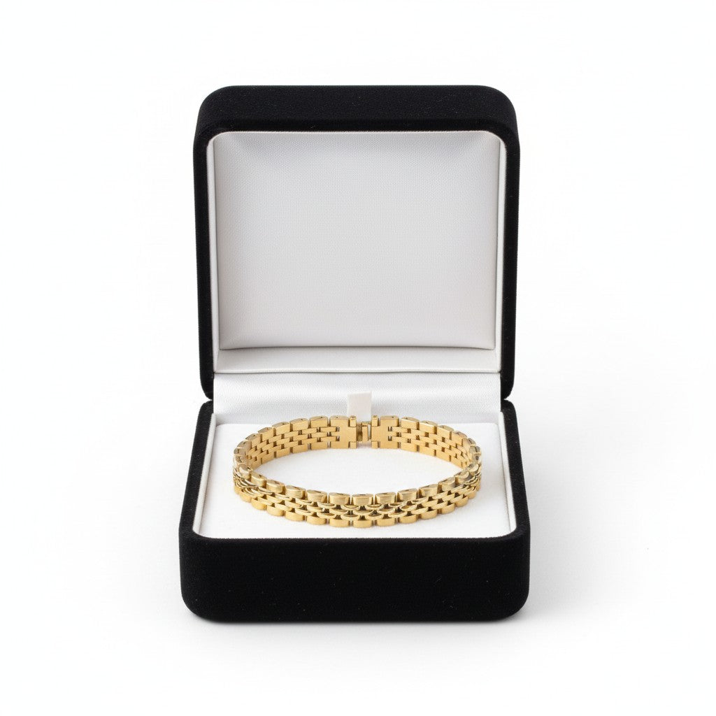 Geflochtenes Edelstahlarmband in Gold und Multicolor – Elegantes & luxuriöses Design