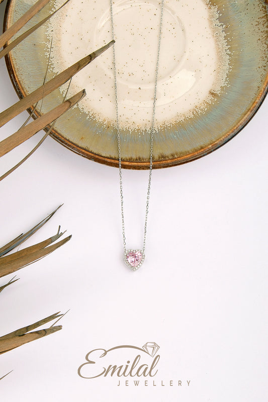 ✨ Zartrosa Herz-Kette ✨