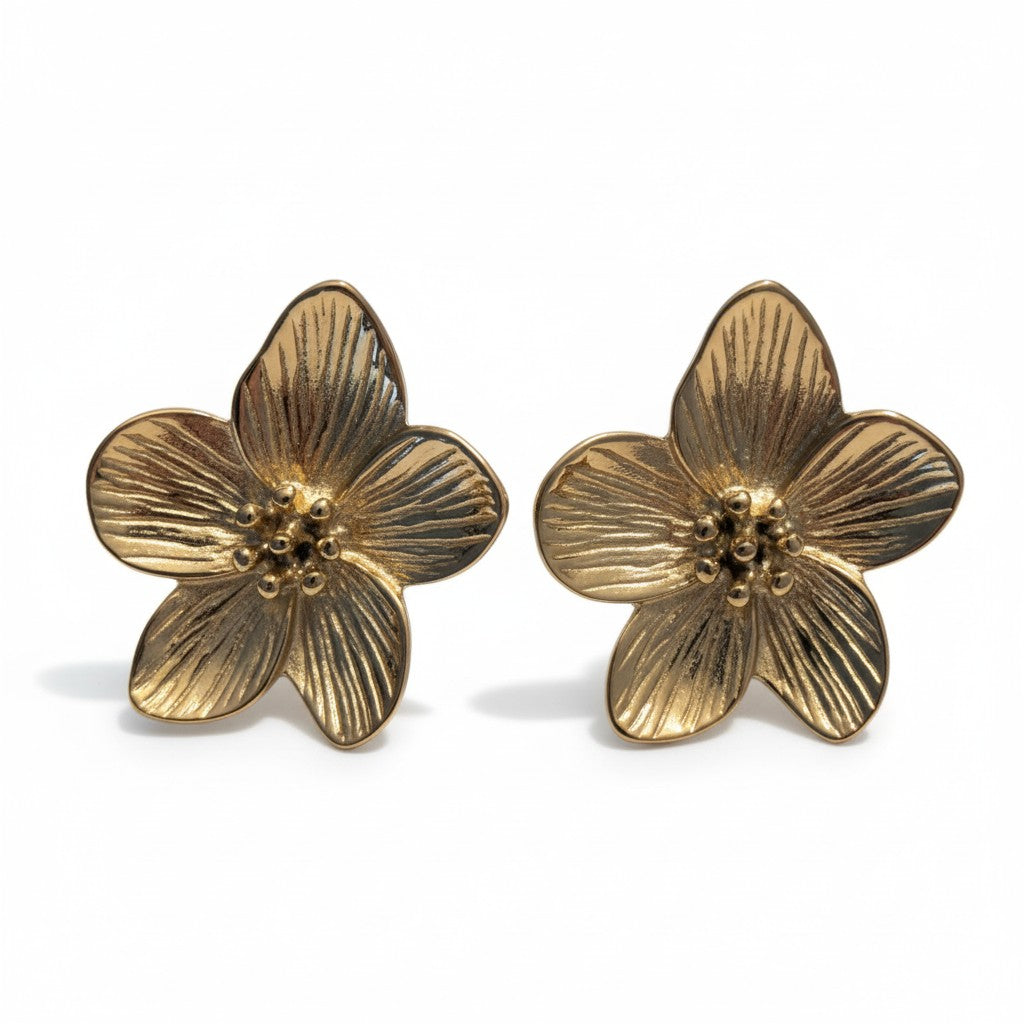 Edelstahl 316L Blumen-Ohrringe – Gold oder Silber