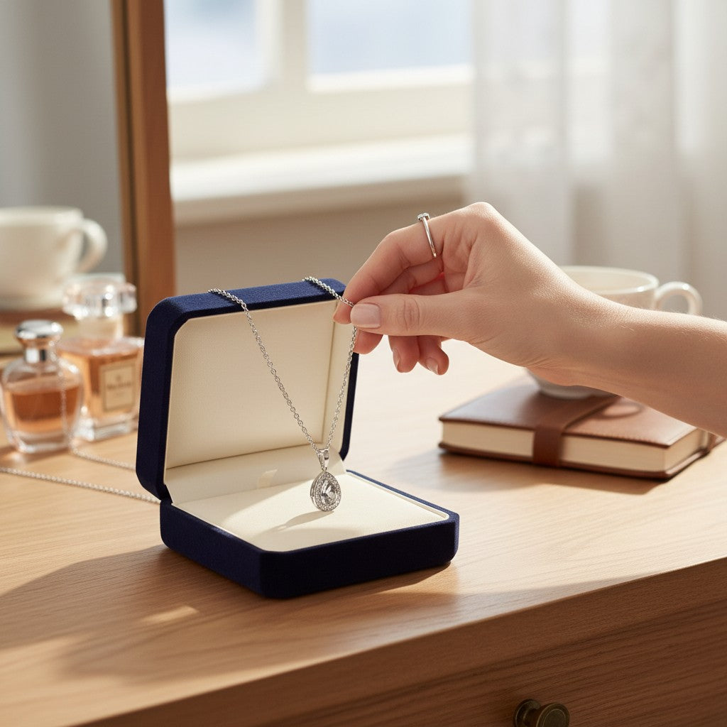 ✨ Ciondolo a forma di lacrima con zirconi cubici 💎