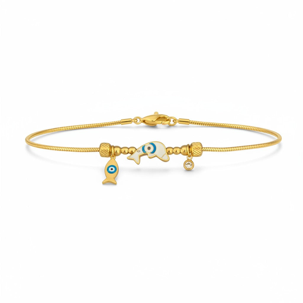 Charmantes Armband mit Delfin- und Fisch-Details