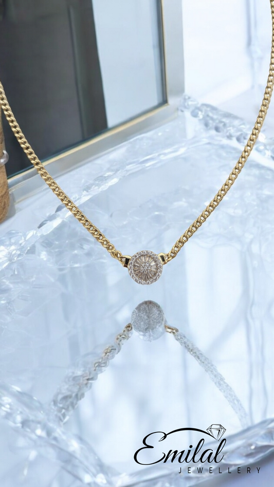 🌟 Exquisite Halskette aus 925er Silber mit Rundem Anhänger 🌟