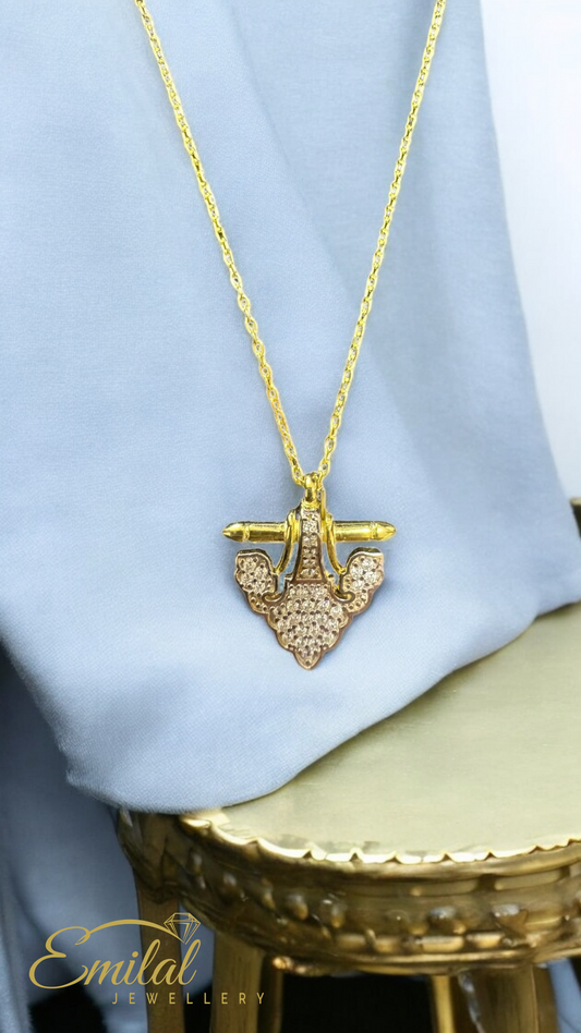 🔱✨ Elegante 925er Silber-Halskette mit royalem Anhänger ✨