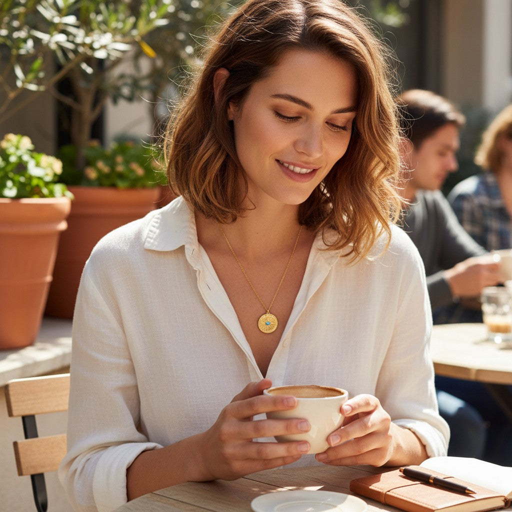 ✨ Radiant sun pendant made of 316L stainless steel ☀️