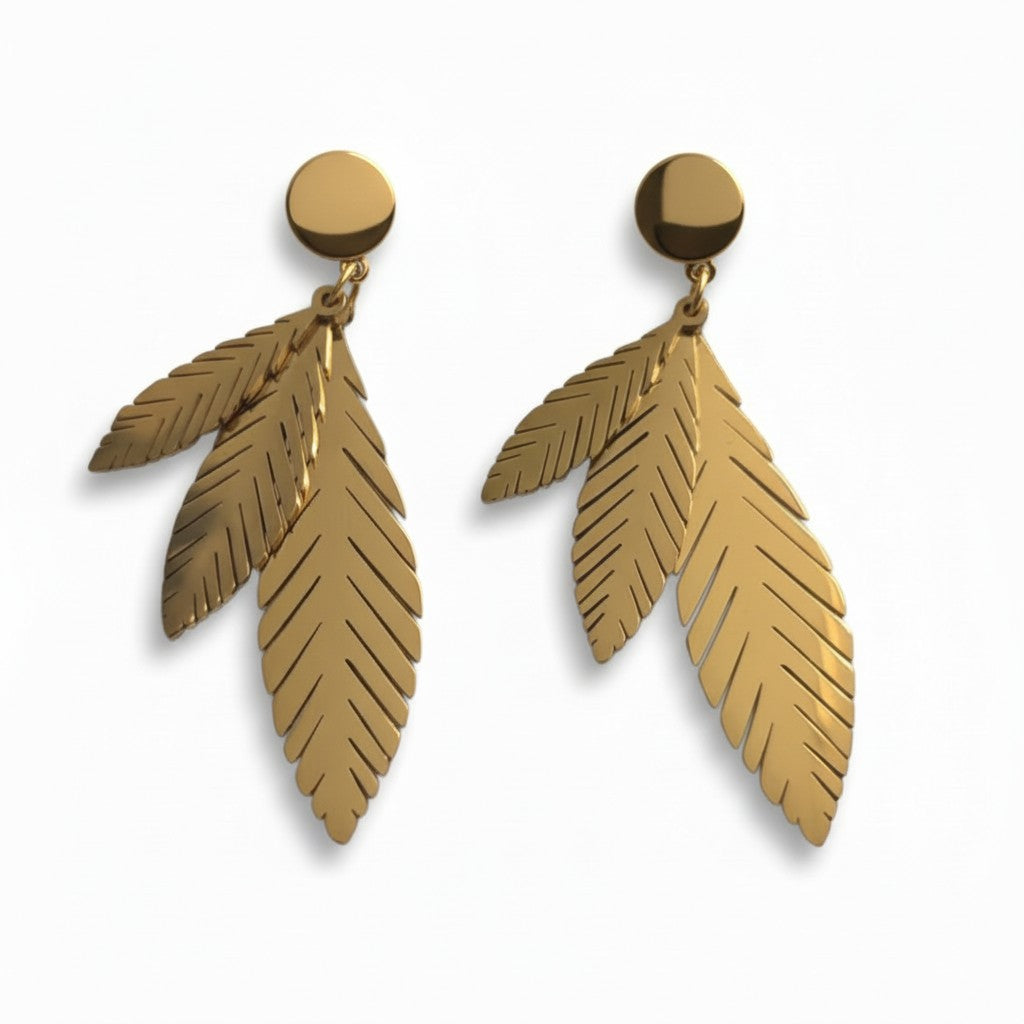 Edelstahl 316L Feder-Ohrringe – Eleganz aus der Natur
