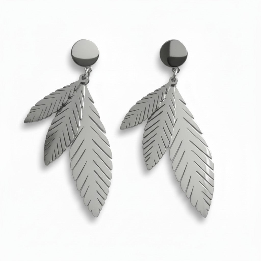 Edelstahl 316L Feder-Ohrringe – Eleganz aus der Natur