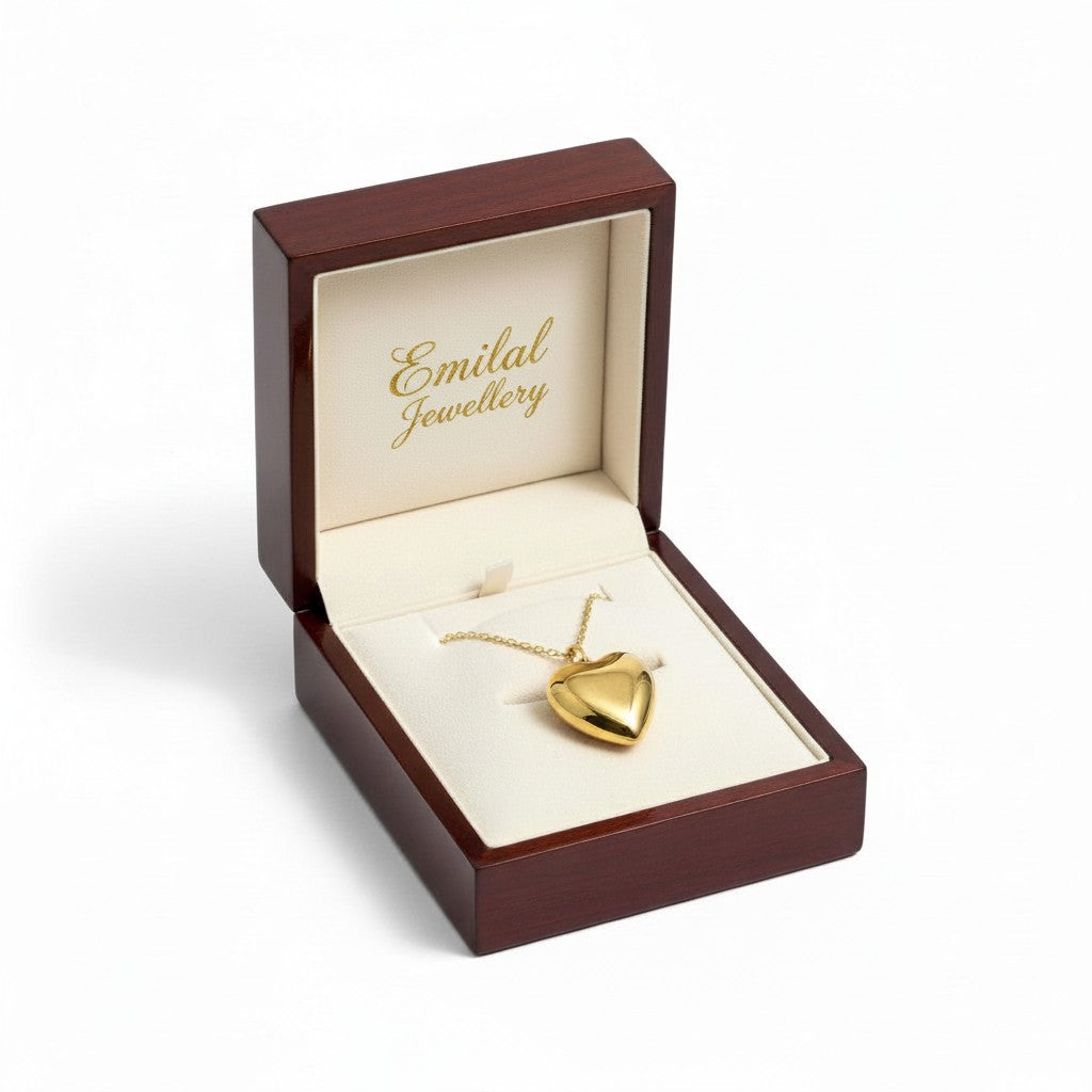 Herz-Halskette aus Edelstahl – Goldfarben