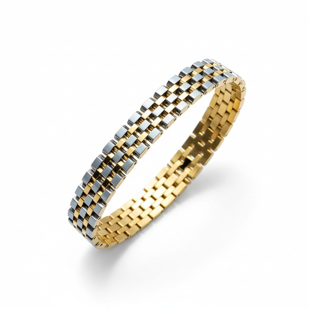 Geflochtenes Edelstahlarmband in Gold und Multicolor – Elegantes & luxuriöses Design