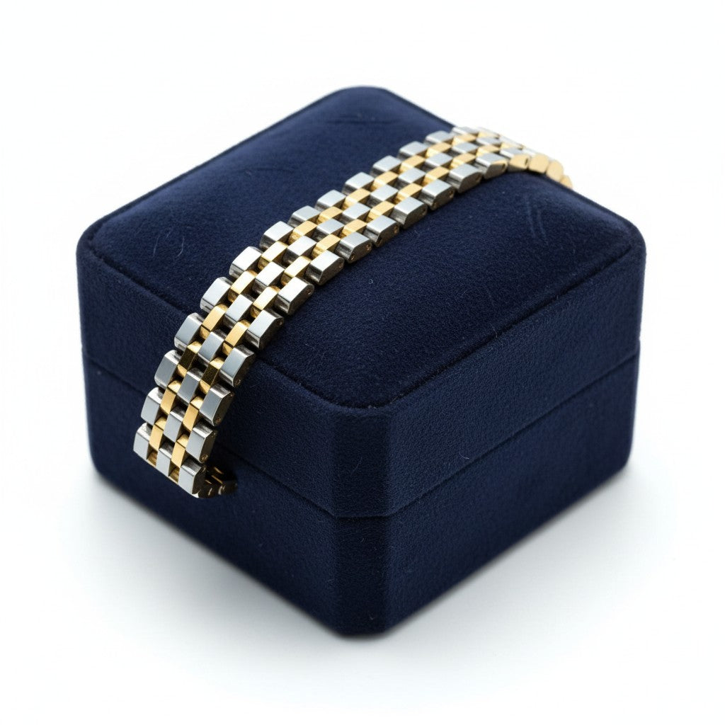 Geflochtenes Edelstahlarmband in Gold und Multicolor – Elegantes & luxuriöses Design