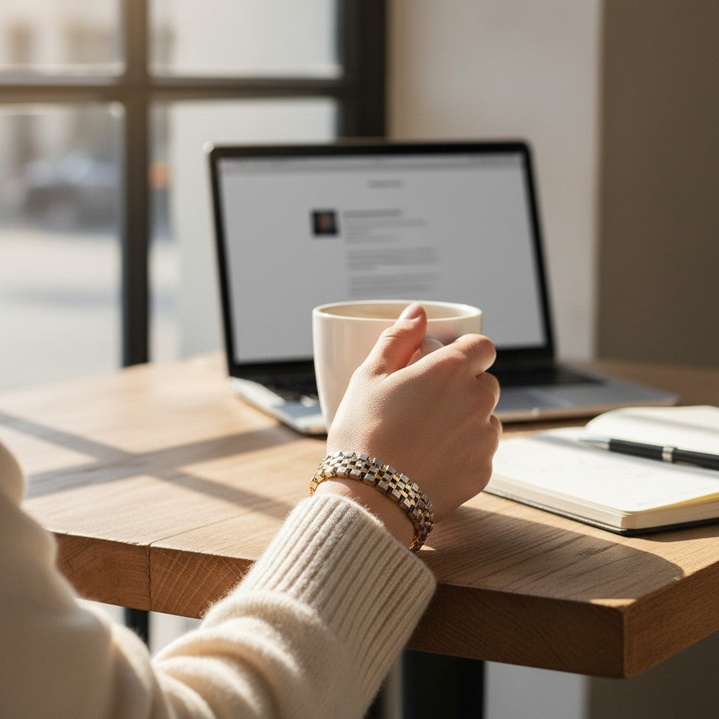 Geflochtenes Edelstahlarmband in Gold und Multicolor – Elegantes & luxuriöses Design