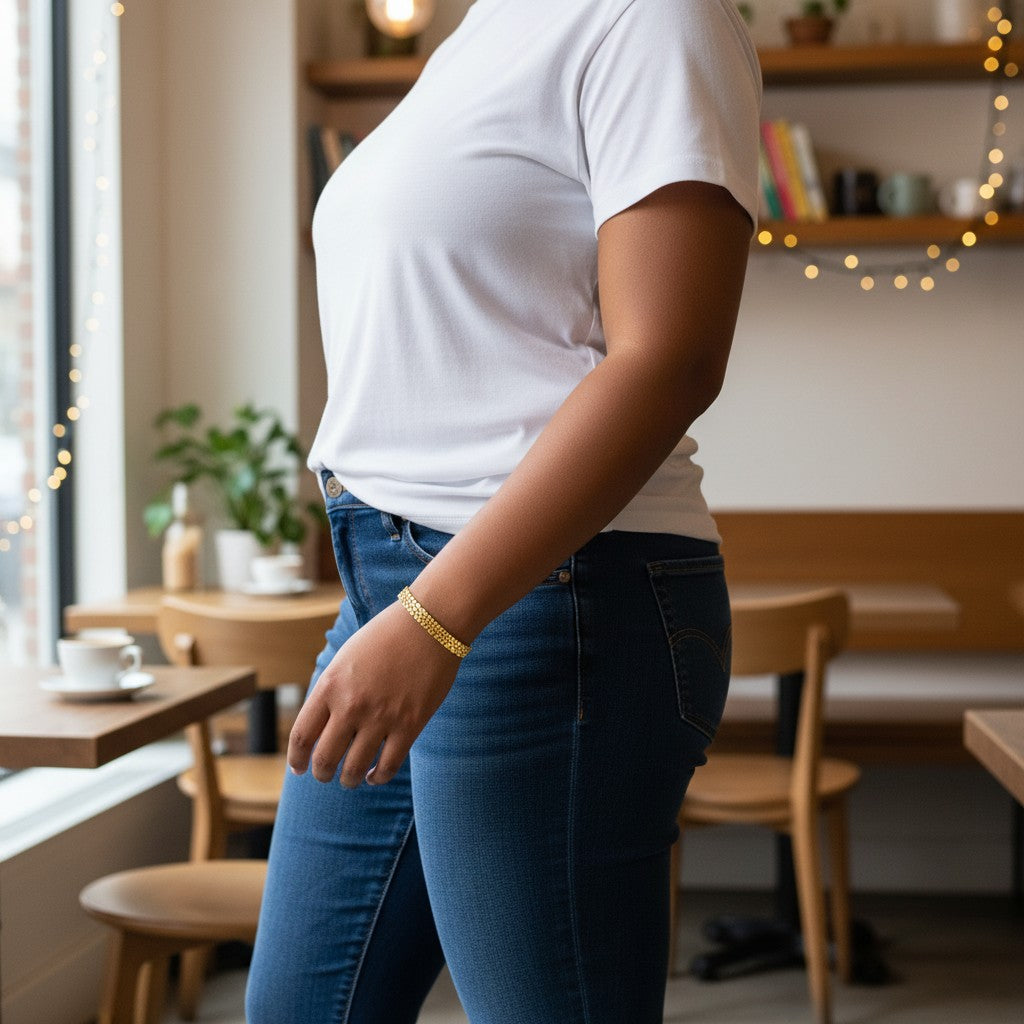 Geflochtenes Edelstahlarmband in Gold und Multicolor – Elegantes & luxuriöses Design